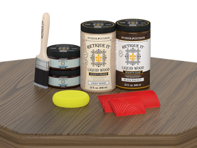 Large Black Walnut Wood'n Finish Kit by Retique It® for multi-purpose wood finishing, shown on a wooden table.