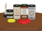 Large Cedar Wood'n Finish Kit by Retique It® for exterior wood projects, featuring matte protective top coat and multi-purpose wood treatment.