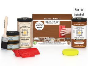 Large Cedar Wood'n Finish Kit by Retique It® for multi-purpose wood finishing, includes tools and supplies for easy application.