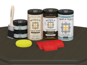 Retique It® charcoal countertop kit for full kitchen, featuring stain application on a matte finished surface.