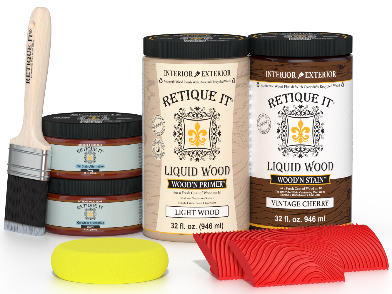 Large Vintage Cherry Wood'n Finish Kit by Retique It® for multi-purpose wood finishing projects.