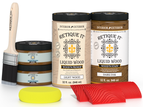 Large Dark Oak Wood'n Finish Kit by Retique It® for multi-purpose wood finishing projects.