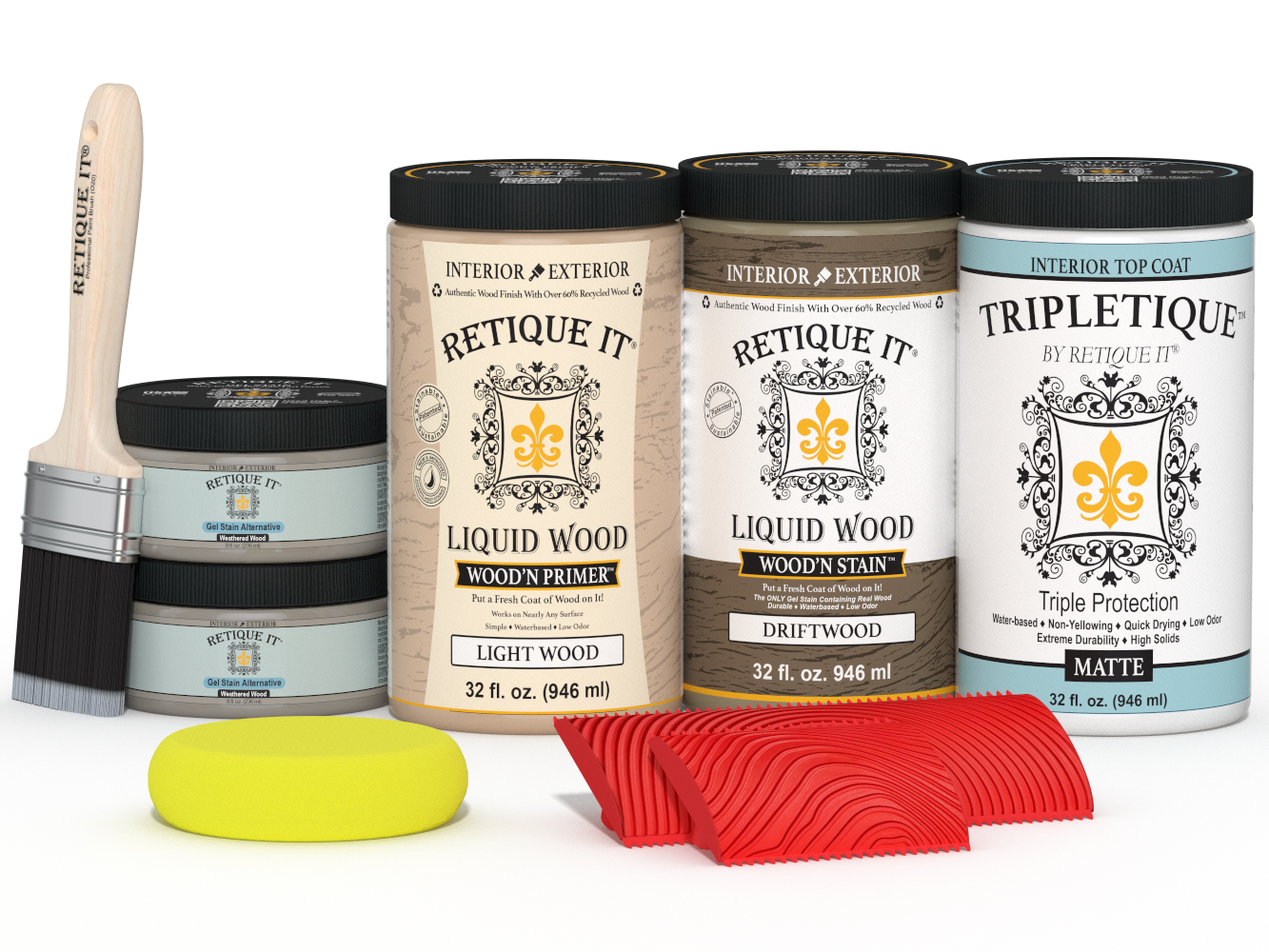 Large Drift Wood Multi-purpose Wood'n Kit by Retique It® for interior top coat, featuring wood finish and matte texture.