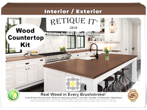 Retique It® Java countertop kit with stain swatches and tools for full kitchen countertop renovation.