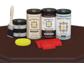 Large Red Mahogany Wood'n Finish Kit by Retique It with matte interior top coat, includes wood finish tools and supplies.