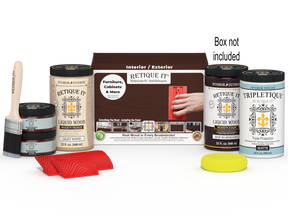 Large Red Mahogany Wood'n Finish Kit by Retique It® for interior wood projects with top coat in a convenient multi-purpose kit.