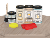 Retique It® Wood'n Finish Kit (4x Large) in Sun Bleached for tabletops, includes matte finish wood staining and finishing supplies.