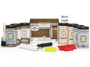 Retique It Wood'n Door Kit for front and garage barn wood doors featuring stain application and natural wood finish.