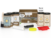 Retique It® Wood'n Cabinet Kit with 24 grained walnut doors, modern stained wood cabinet set for kitchen or storage.