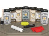 Retique It Wood'n Door Kit in Drift Wood stain, featuring natural wood finish for front and garage doors, matte stain application.