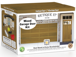 Retique It Wood'n Door Kit for front and garage doors in Old Oak stain, featuring natural wood grain and stain finish.