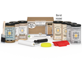 Retique It Wood'n Door Kit in Pickled Oak stain for front and garage doors, includes staining supplies and finish.