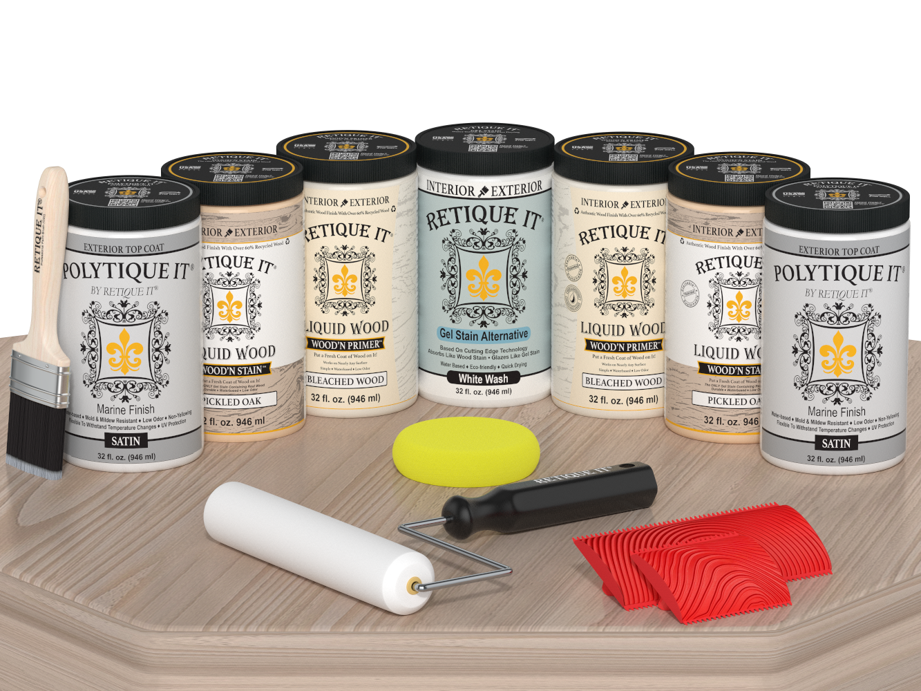 Retique It Wood'n Door Kit in Sun Bleached finish, featuring wood finish kits for front and garage doors with satin sheen.