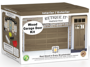 Retique It Wood'n Door Kit stain for front and garage doors in weathered wood finish, suitable for enhancing door aesthetics.