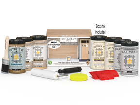 Retique It Wood'n Door Kit in White Oak stain for front and garage doors, includes stain and application tools, designed for door enhancement.
