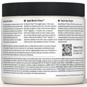 Retique It Liquid Wood Wood'n Primer in Bleached Wood, 16 Fl oz, showing the primer applied to a wood surface.
