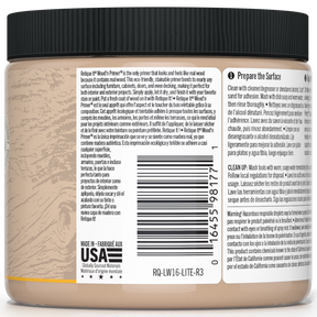 Retique It® Liquid Wood Wood'n Primer in light wood color, 16 fl oz, shown on a surface ready for finishing.