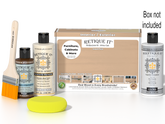 Retique It White Oak Multi-purpose Smooth Finish Kit for exterior wood with gloss top coat, includes application tools.