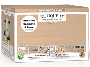 Retique It® White Oak Multi-purpose Smooth Finish Kit with 4 large containers, interior satin top coat for wood furniture and surfaces
