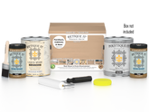 Retique It White Oak Multi-purpose Smooth Finish Kit with four large exterior top coat bottles for wood finishing.
