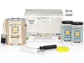 Retique It® White Wash Multi-purpose Smooth Finish Kit with four large containers for wood finishing projects.