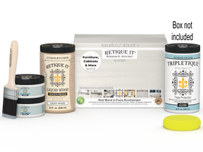 Retique It® Wood'n Cabinet Kit with 12 smooth white wash stained cabinet doors for a stylish kitchen upgrade.