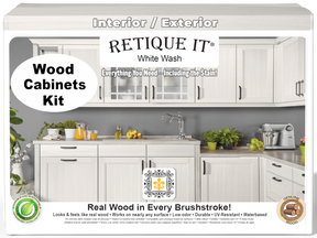Retique It® Wood'n Cabinet Kit with 24 white wash doors and smooth finish, designed for cabinetry staining projects.
