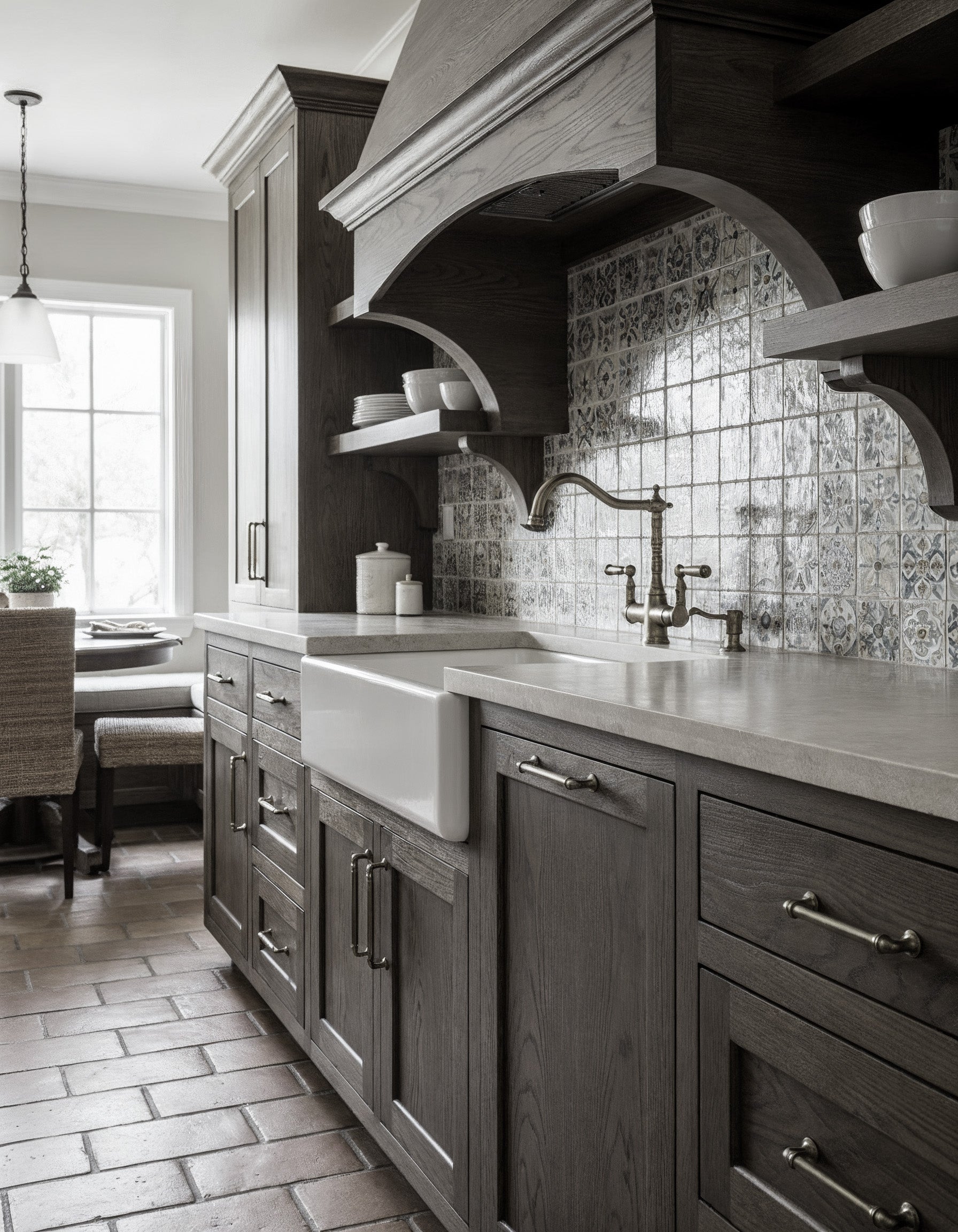 Retique It Wood'n Cabinet Kit with 24 grained black doors, showcasing a classic black wood stain for rustic kitchen cabinets.