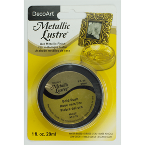 DecoArt Metallic Lustre Champagne Ice in 1 oz bottle with metallic, shimmering champagne color on a smooth surface.