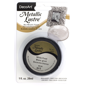 DecoArt Metallic Lustre in Champagne Ice, 1 oz bottle, showcasing its shimmering, metallic finish ideal for craft projects