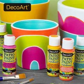 DecoArt Pastel Patio Paint Outdoor Paint Set with 24 vibrant pastel colors for outdoor decorating projects