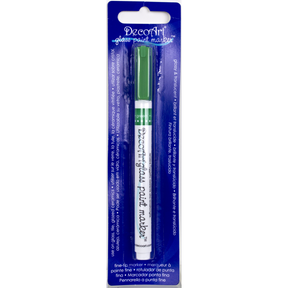 Fuchsia transparent glass paint markers by DecoArt, featuring fine tips for detailed decorating on glass surfaces.