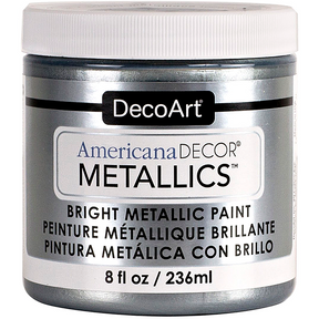 DecoArt Americana Decor Metallics Pearl acrylic paint in 8 oz bottle, shiny pearl finish for craft and home decor projects