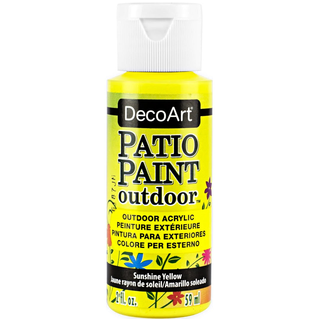 DecoArt Patio Paint outdoor acrylic paint in vintage rose color, 2 oz bottle for outdoor furniture and decor.