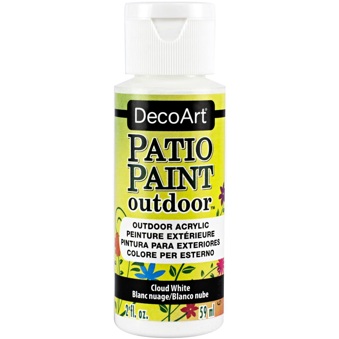 DecoArt Vintage Rose Outdoor Acrylic Patio Paint in a 2 oz bottle, ideal for outdoor furniture and garden decor projects