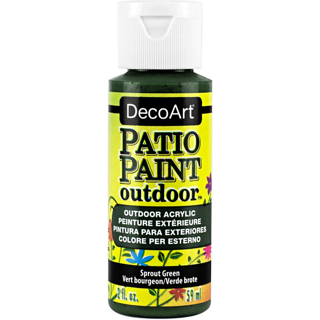 DecoArt Vintage Rose outdoor acrylic patio paint in a 2 oz jar, ideal for decorative outdoor surface painting