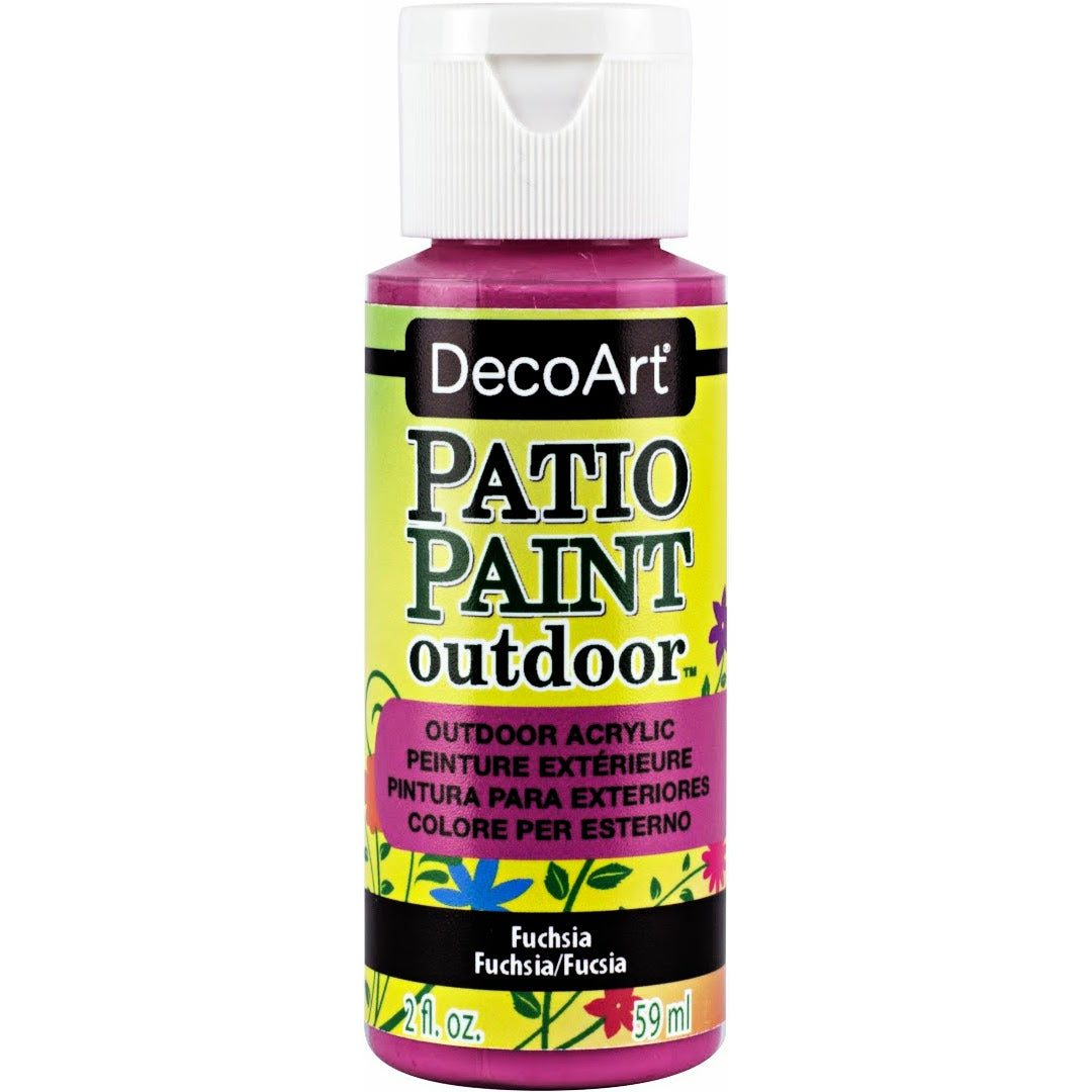 DecoArt Vintage Rose Patio Paint outdoor acrylic paint in 2 oz bottle, suitable for outdoor decorative projects and surfaces.