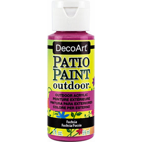 DecoArt Vintage Rose Patio Paint outdoor acrylic paint in 2 oz bottle, suitable for outdoor decorative projects and surfaces.