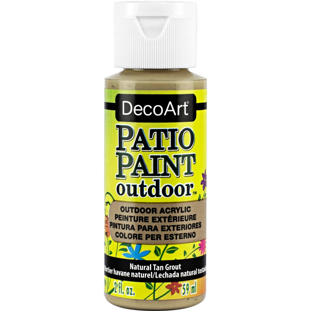 DecoArt Vintage Rose outdoor acrylic patio paint in 2 oz. bottle, ideal for outdoor furniture and decor projects