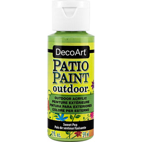 DecoArt Vintage Rose outdoor acrylic patio paint in a 2 oz container, ideal for outdoor furniture and surfaces.