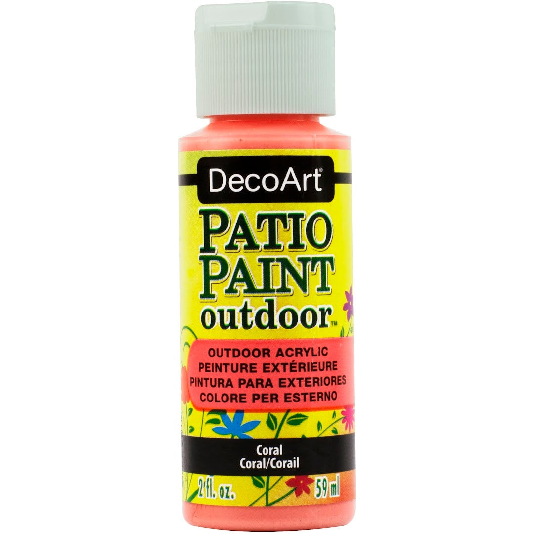 DecoArt Vintage Rose outdoor acrylic patio paint in 2 oz bottle, suitable for outdoor furniture and surfaces