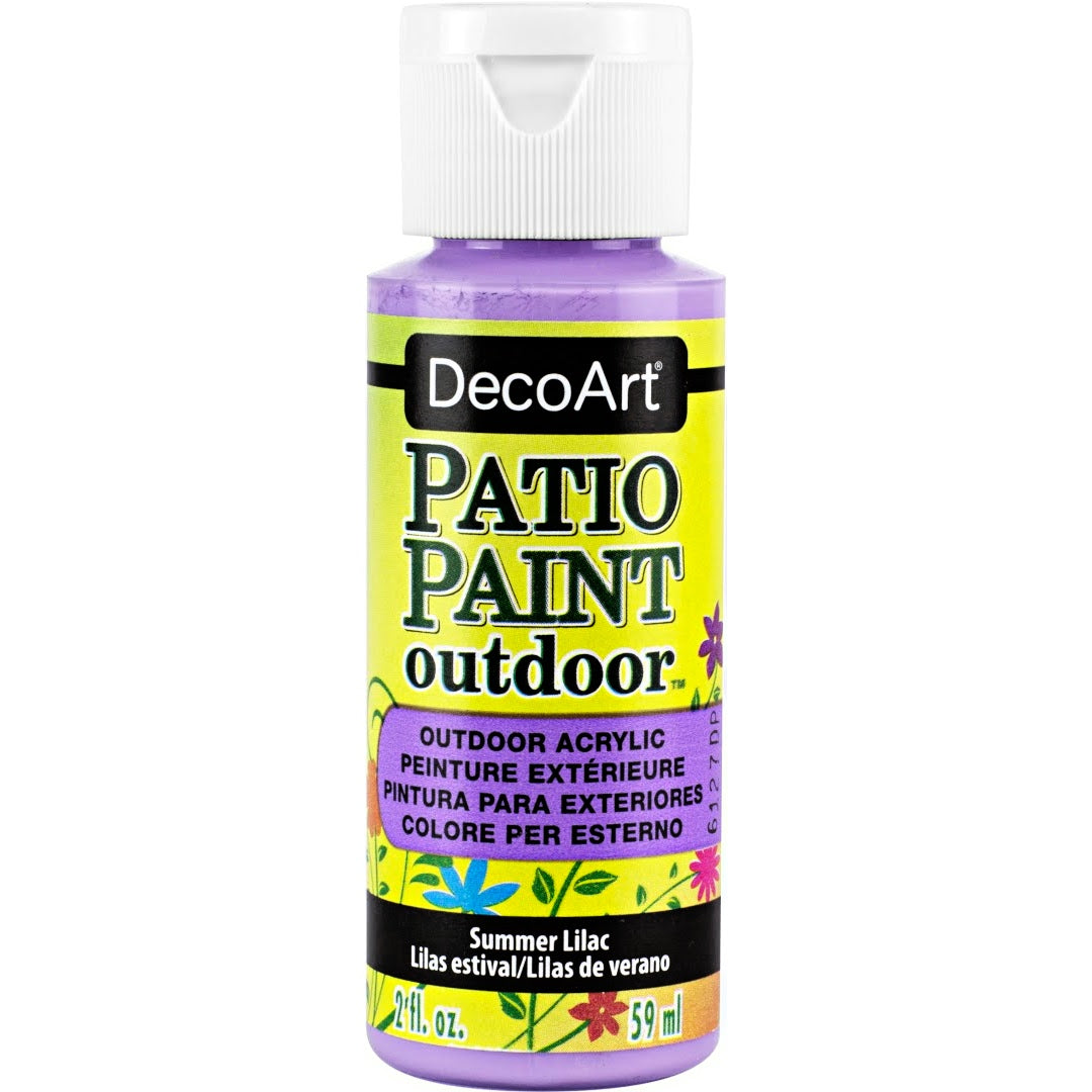 DecoArt Vintage Rose outdoor acrylic patio paint in 2 oz container, suitable for outdoor furniture and surfaces