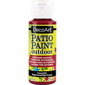 DecoArt Vintage Rose outdoor acrylic patio paint in a 2 oz bottle, ideal for outdoor furniture and decorative projects