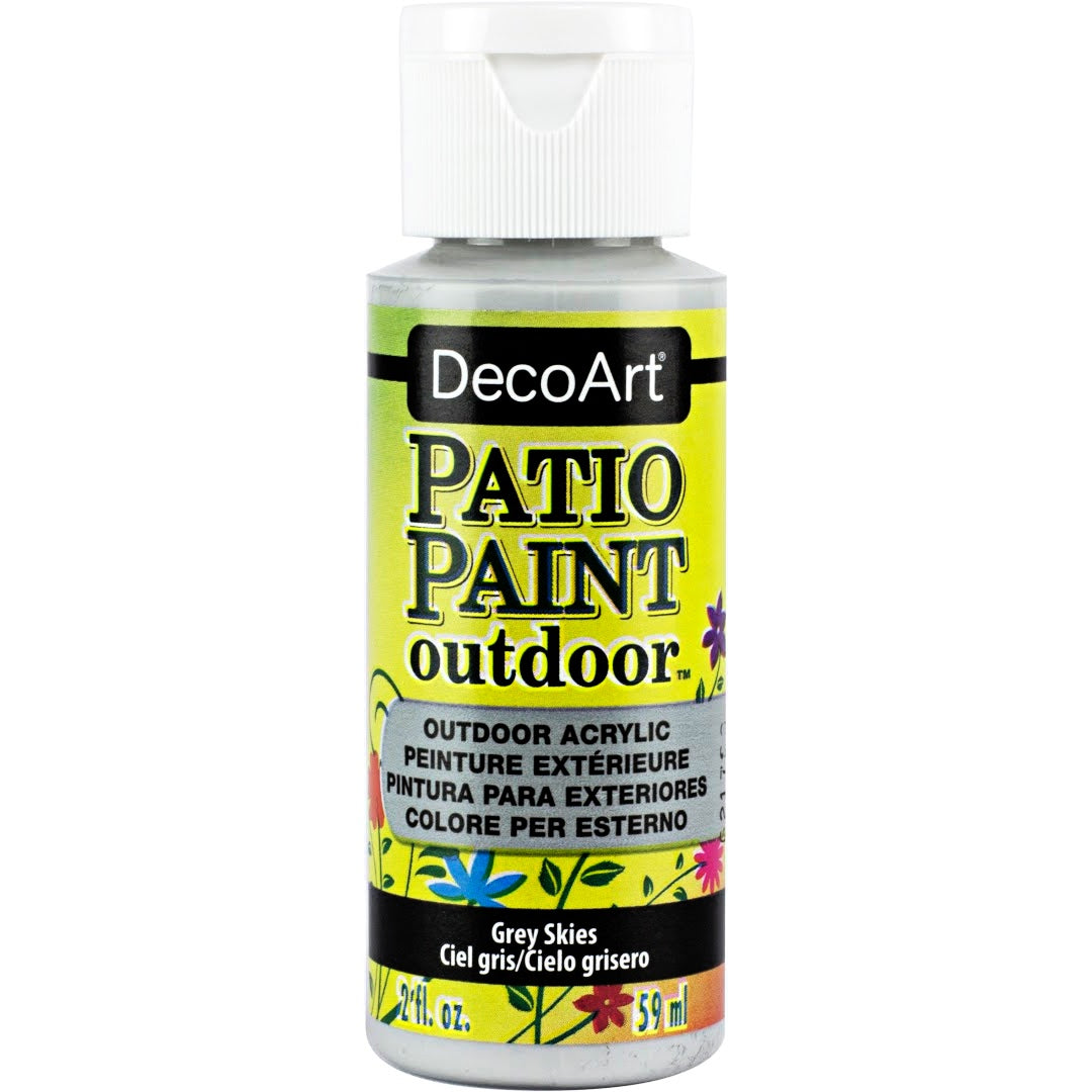 DecoArt Vintage Rose outdoor acrylic patio paint in a 2 oz bottle, ideal for outdoor furniture and surfaces.