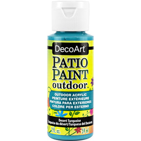 DecoArt Patio Paint outdoor acrylic paint in vintage rose color, 2 oz container for outdoor craft and furniture projects.