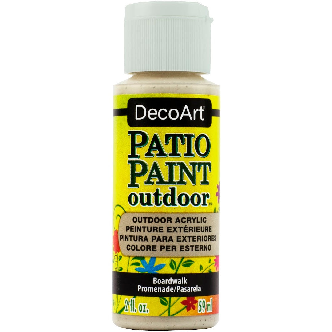 DecoArt Vintage Rose Patio Paint outdoor acrylic paint in a 2 oz bottle, suitable for outdoor patio surface decoration.