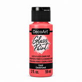 DecoArt Glass Paint in Coral, 2 oz bottle for decorative glass surfaces