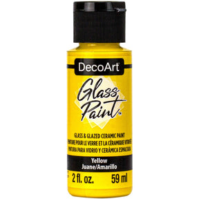 White DecoArt Glass Paint in a 2 oz bottle, suitable for decorating and adding color to glass surfaces.