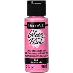 DecoArt Glass Paint in white, 2 oz bottle, suitable for decorating and enhancing glass surfaces with vibrant color.