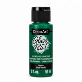 DecoArt Glass Paint in green, 2 oz bottle for painting glass surfaces